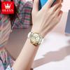 OLEVS 5618 Women Watch Luxury Silicone Strap Multifunctional Chronograph Quartz Watch Waterproof Calendar Watches For Woman