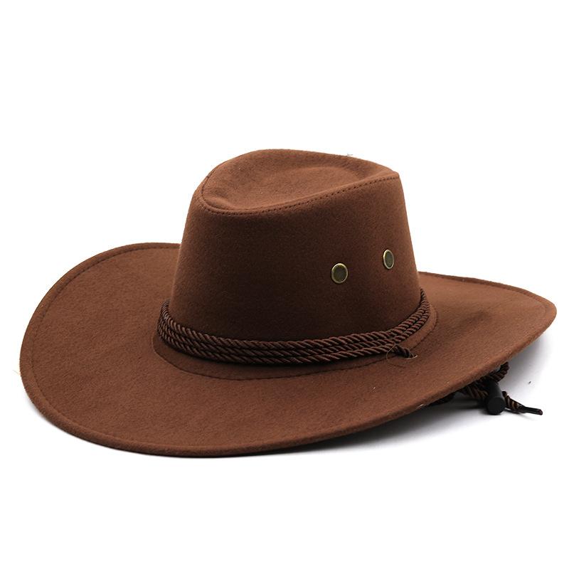 Suede Jazz Hat Men's Vintage Wide-brimmed Top Hat Summer Windproof Sun Hat European and American Hat