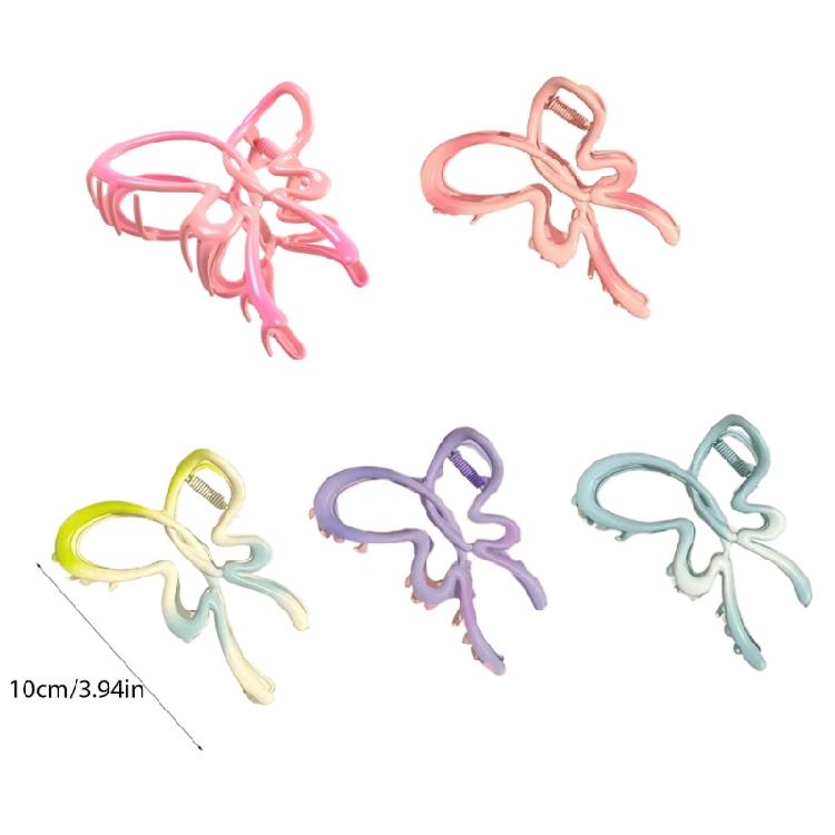 Temperament Ponytail Hair Claw Girl Hair Clip with Hollowed Butterfly for Braids