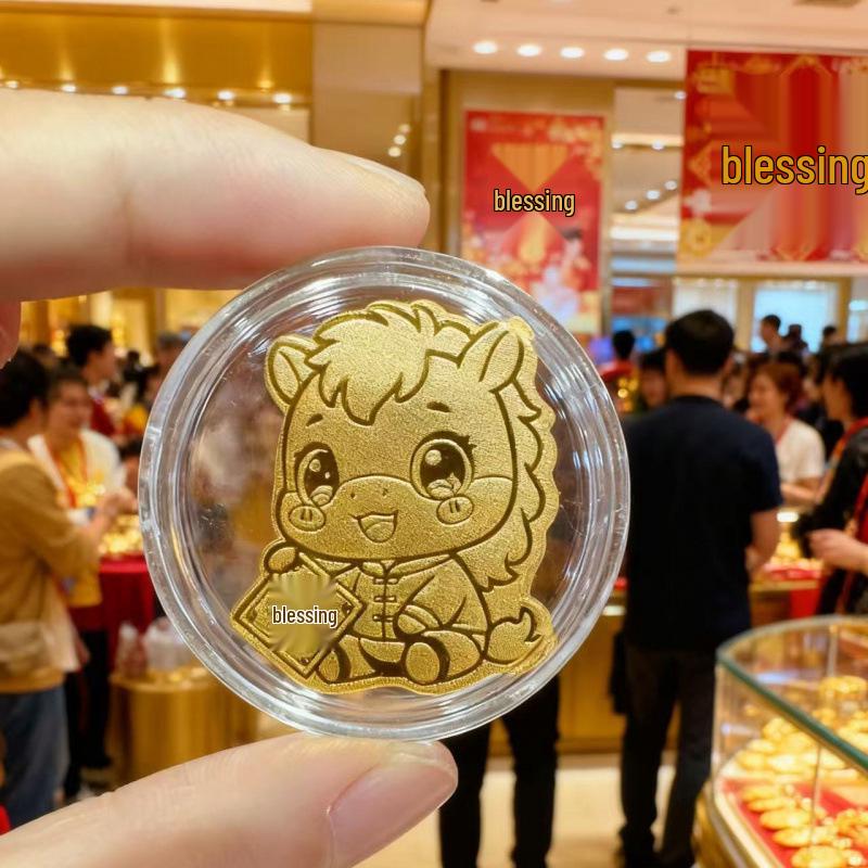 999 Pure Gold Horse Year Phone Sticker, Adhesive Backing, 2mg Gold, Get Rich Instantly