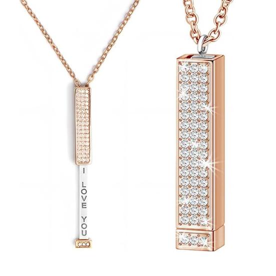 Ich Liebe Dich Versteckte Botschaft Halskette Versteckte Geheime Botschaft Schieber Halskette Verstellbare Länge Einziehbare Stange Halskette