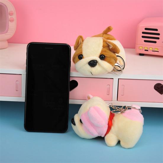 Shar Pei Keychain Fluffy Vivid Appearance Decoration Pendant Accessories Dog Keyring for Bag