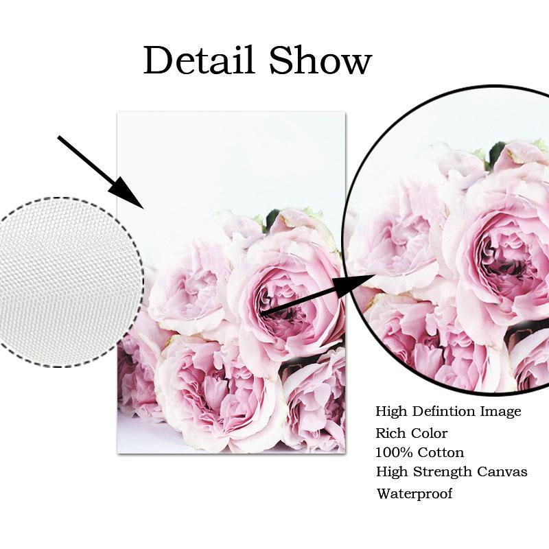 Rosa Blume Leinwand Malerei Nordic Tropische Pflanze Poster und Druck Sukkulenten Kaktus Wand Bild für Wohnzimmer Wohnkultur