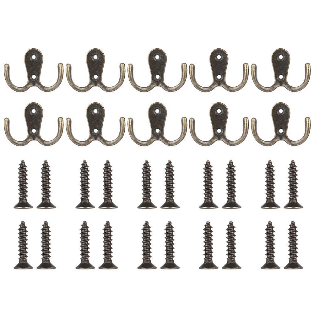 

Шляпа Сумка Одежда Полотенце Органайзер Ключница Вешалка для пальто Настенная Дверная Двойной Металлический Антикварный Крючок