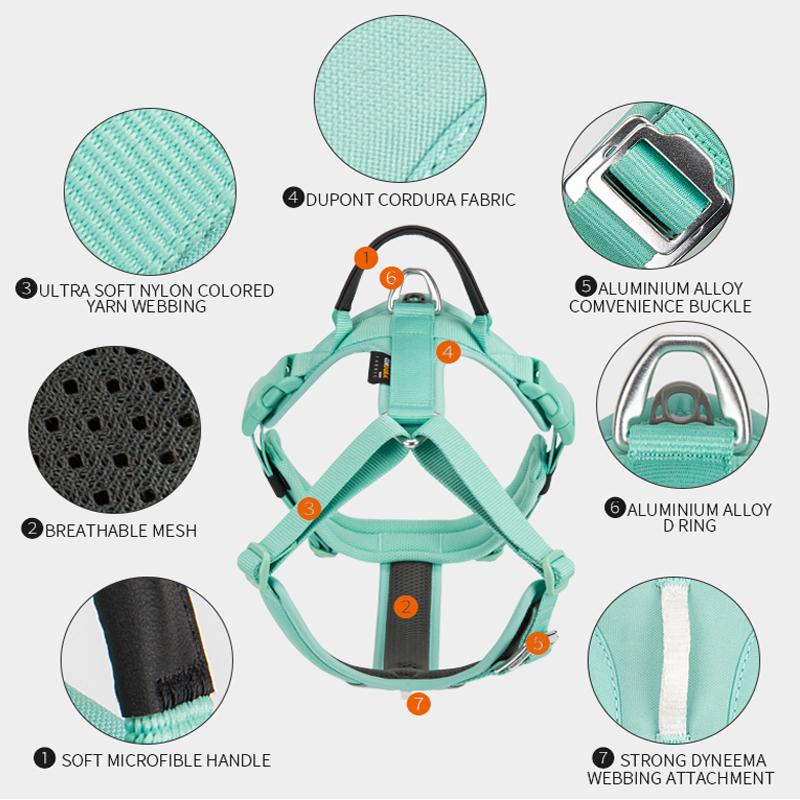 Uprząż dla psa typu kamizelka przeciwwybuchowa odblaskowa bez ciągnięcia dla małych średnich dużych psów regulowana oddychająca szelki na klatkę piersiową dla psa