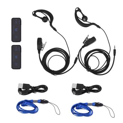 2 VNT 400480MHz Mini Racija 2 Krypčių Radijo Siųstuvas-Imtuvas & Ausinė-Mikrofonas Maitinamas USB
