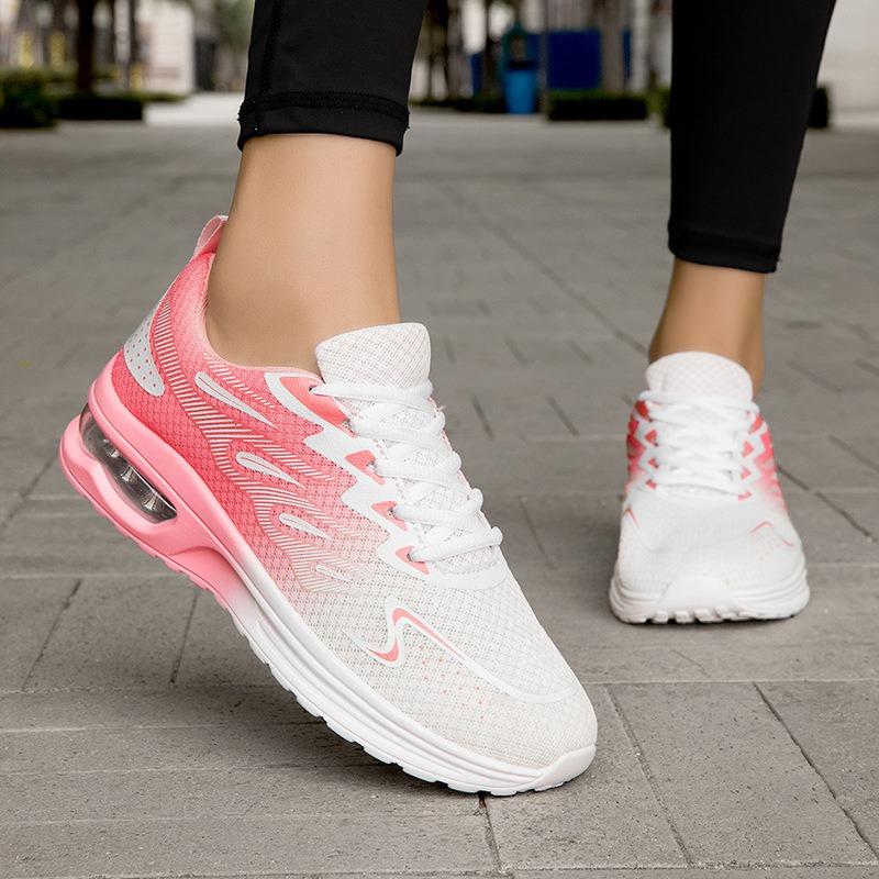 Women's Shoes Mesh Breathable Sports Shoes Casual Shoes Single Shoes Lightweight Air Cushion Running Shoes Soft-soled Travel Shoes