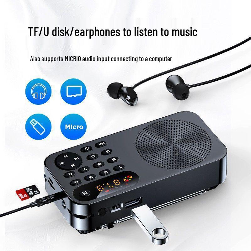 Keling F5 Radio: Portable, Rechargeable Music Player & Storytelling Machine for Seniors - Includes Semiconductor Broadcast, Supports CET-4/6.