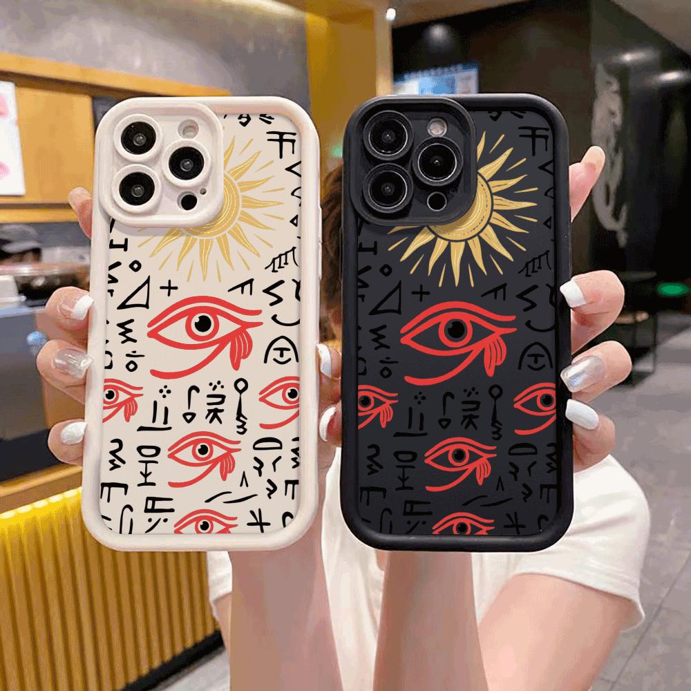 Egyptian Symbols & Sun Soft TPU Phone Case for Xiaomi Redmi Note 14 13 12 11 10 9 8 7 Pro Shockproof Anti-Slip Cover