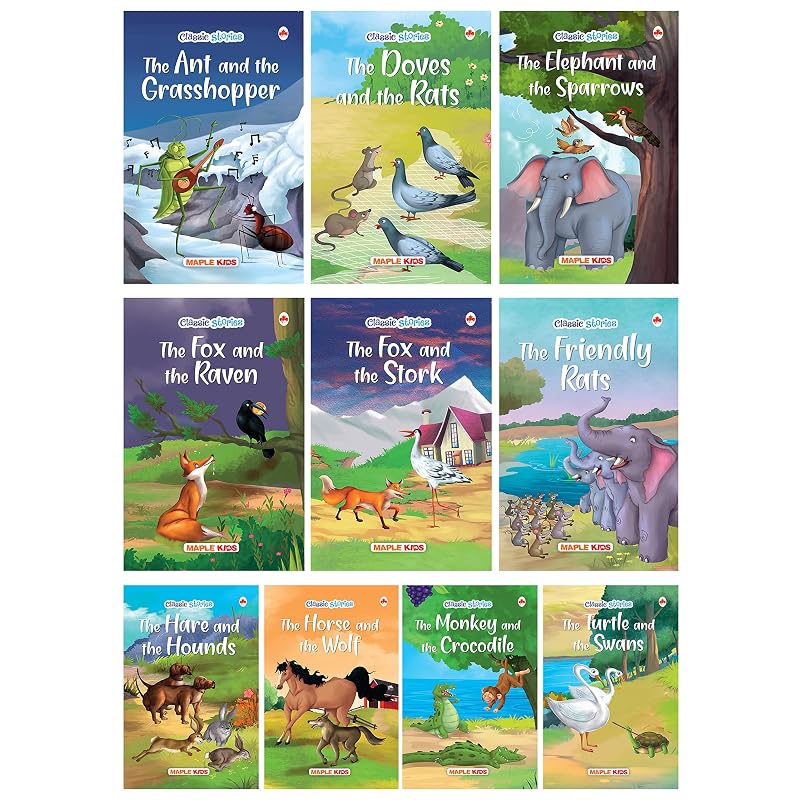 Story Books for Kids Classic Stories (Illustrated) (Set of Books) Moral Stories English Short Stories with ful Pictures Bedtime Child