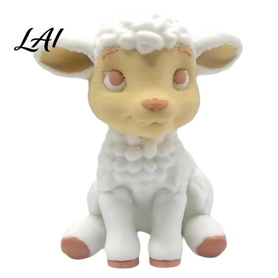 PLA Sheep Statue 3D Printed Figurine Mini for Desk Decor Ornament Sitting Lamp Sculpture Ornament Gift Animal Lovers Shape Figurine