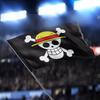 Latest Selling  90*150Cm Polyester Pirate Monkey D.Luffy Skull Flag  Straw Hat Pirates Trumpet Banner Flag For Kids