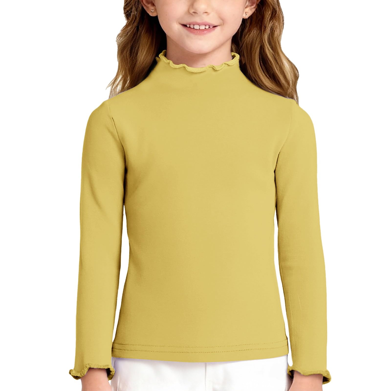 

Boy And Girls Color Long Sleeved T-shirt Round Neck Color T-shirt 110 жовтий