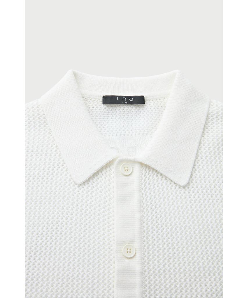 IRO Bracio Mesh Texture Short Sleeve Knit Irwam26017Whx