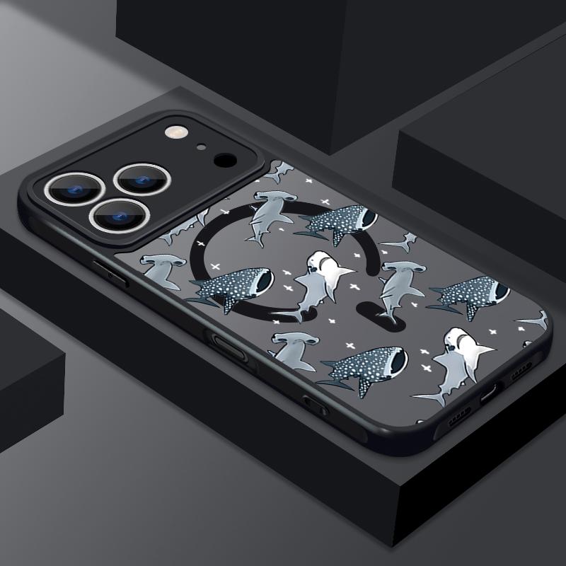Sea Turtle Conch Whale Pattern Case For iPhone 17 Pro Max Funda iPhone 16 15 14 13 Pro Max Rugged Bumper Magnetic For Magsafe Shockproof Cover