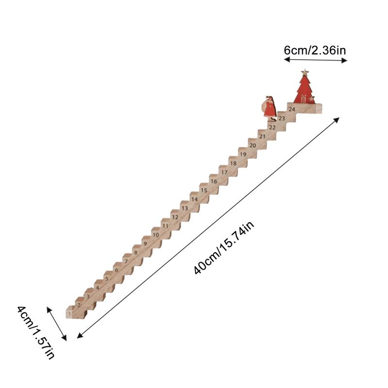Wooden Christmas Advent Calendar Stairs Funny Santa Climbing Travel Desk Staircase Decoration Home Christmas Countdown Ornaments