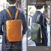 Backpack for men and genuine leather x compatible with A4 thin made in Japan [Alto] alto. women, canvas, size, gusset, [AMSB-1144] (Camel)