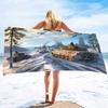 Beach Towel Oversized,Thick Sand Free Microfiber Beach Towel Tank Print, Super Absorbent Quick Dry Swim Beach Towels for Men,Boy