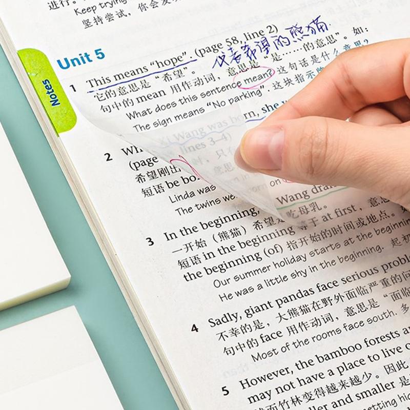 Transparent Waterproof Pet Memo Sticky Note Daily To Do Stationery 100 Sheets