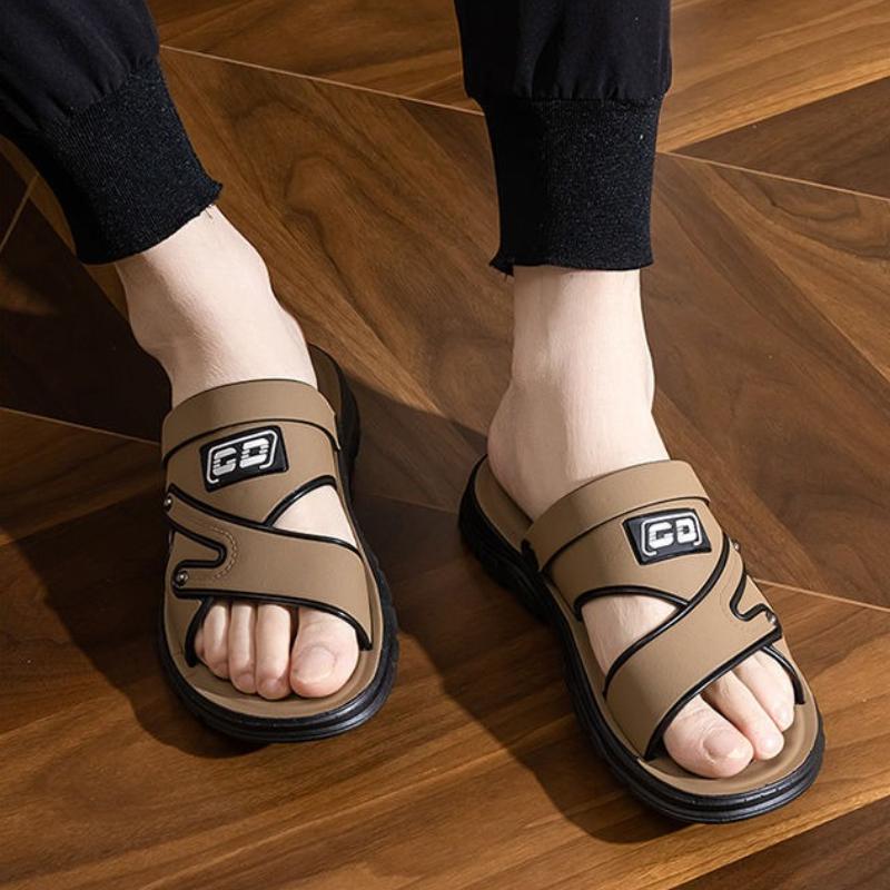 Trendy Men Sandals Platform Slip on Open Toe Slippers Dual Use Summer Outdoor Walk Wading Beach Casual Sandals for Men Sandalias