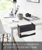 Yamazaki Tower Tableside Tissue W24 X D10 X Easy Installation with Adjustable Desk Model 10372 Case, Black, H13.4cm, Screws, Attachment,