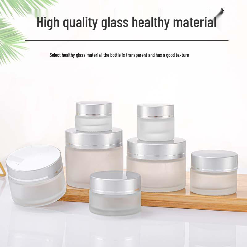 Frosted Glass Refillable Cosmetic Bottles: 50g Face Cream Jars, 30g Eye Cream Jars, Mask Jars