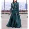 Summer New Product Women's Clothes Fashion Wind Perspective Yarn Bowknot Decoration Shirt + High Waist Casual Long Skirt