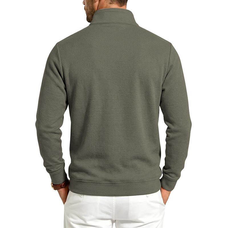 Men S Winter Outdoor Loose Fleece Lined Stand Collar Zip Up Sweatshirt