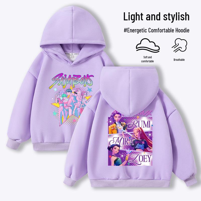 Demon Hunter Squad K-Pop Hoodie - Trendy SpringAutumn Sweatshirt 150 cm 2440₽