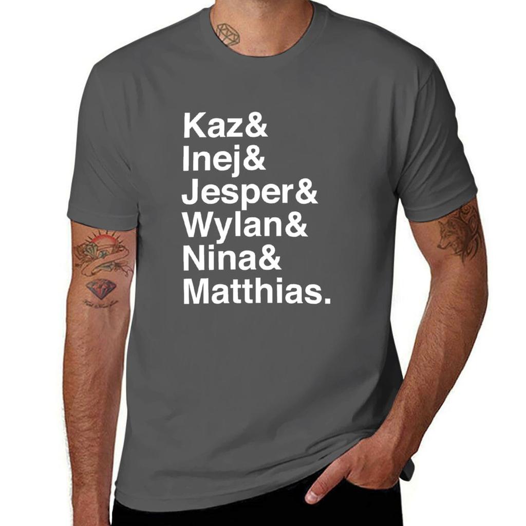 Kaz & Inej & Jesper & Wylan Nina Matthias. (Six of Crows Inverse) T-Shirt blanks sports fans mens clothing