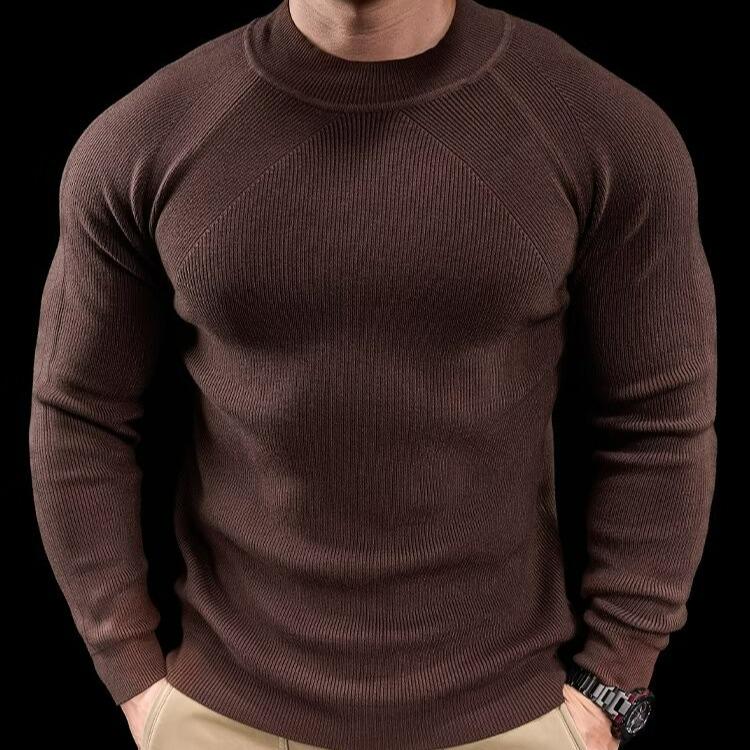 

Мужской беговой топ с длинным рукавом для осени/зимы Large кофейный