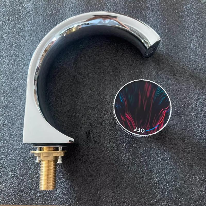 

New Arrival Basin Faucets Brush Gold widespread Brass Bathroom Sink Faucets Hot Cold Mixer Water Tap