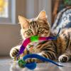 Brinquedo Bola para Gato Verme Arco-Íris Quicando Gato Brinquedos Interativos Quebra-Cabeça Provocação Suprimentos para Animais de Estimação Internos Lagarta Bola Elástica Brinquedo para Gatos