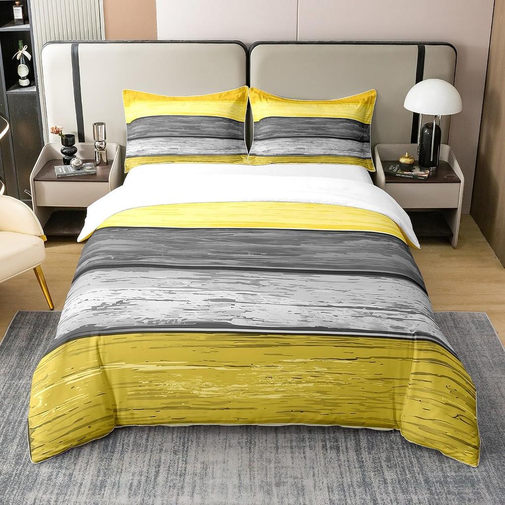 Wooden Board Duvet Cover Sets For Teens Adults Lightweight Quilt Cover With 2 Pillowcases Farmhouse Style Bedding Sets No Quilt