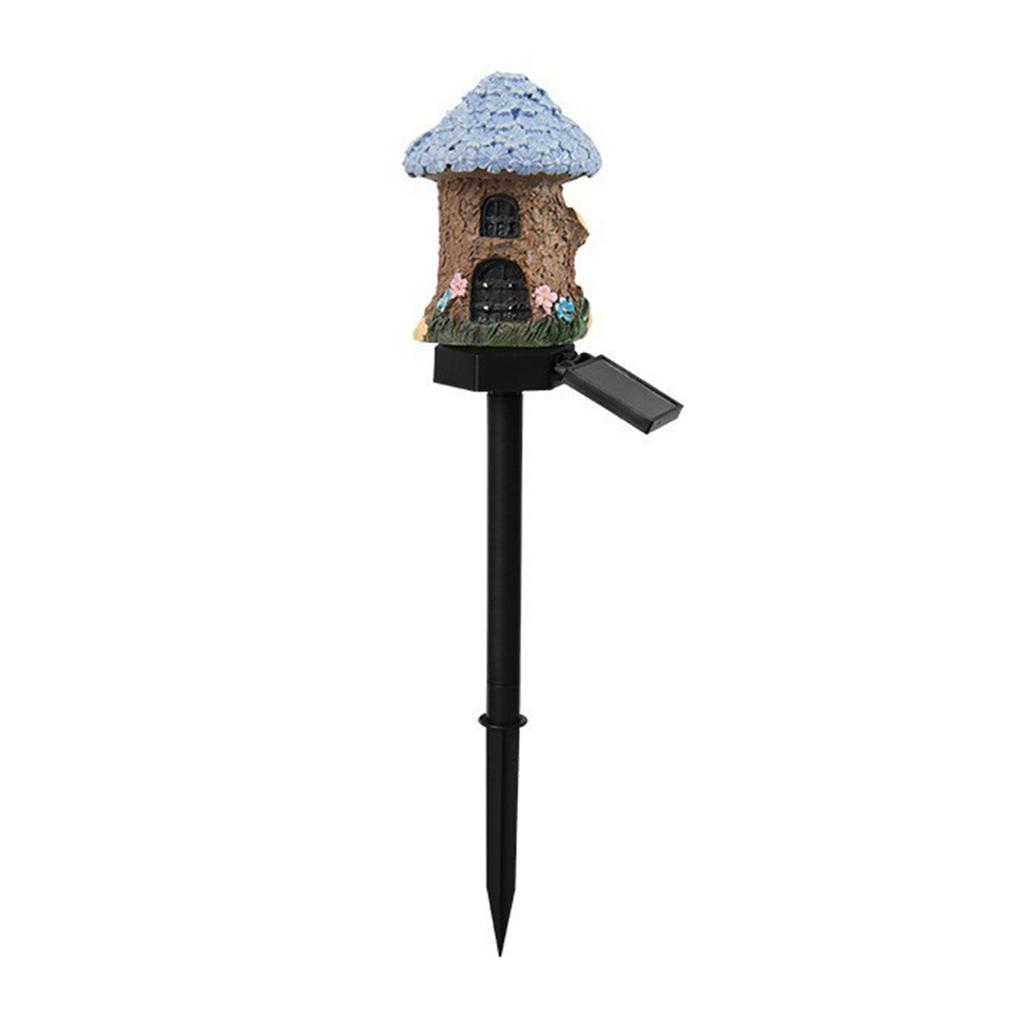 Solar LED Mushroom House Statue Decor Lamp Easy To Install Landscape Light for Patio Pathway Yard Holiday Gifts Travel Outing