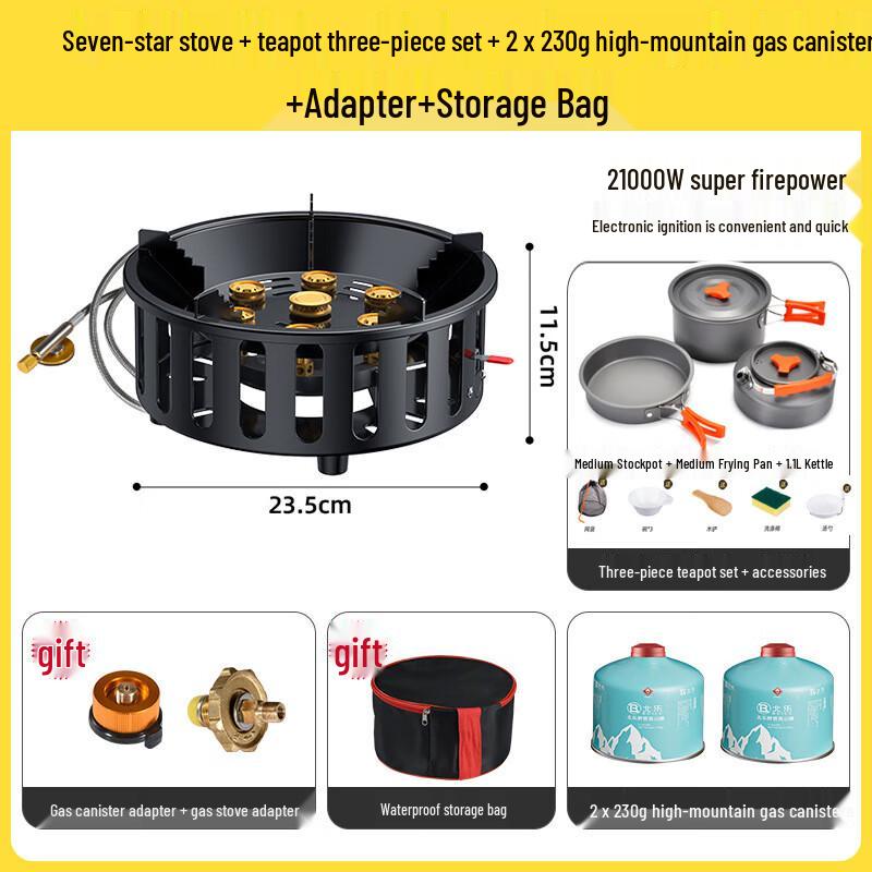 OEING Portable Camping Gas Stove Set Standard