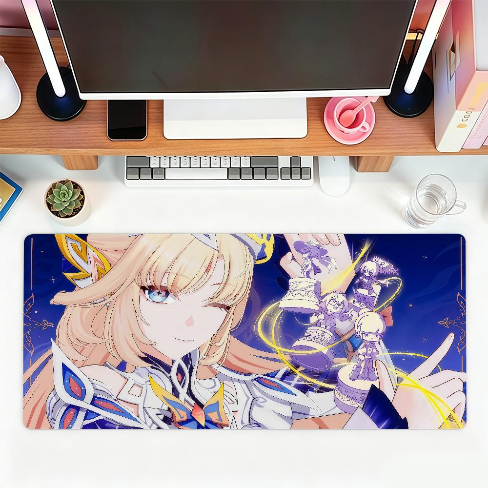 Anime Nicole Mauspads Groß Rutschfest Gaming Schreibtischmatte Laptop Tastaturablage Büro PC Genshin Impact Gummi Schwarz