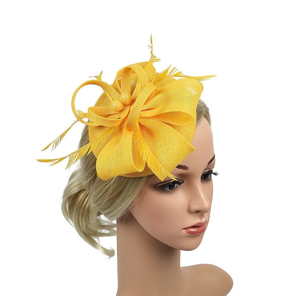 Feather Fascinator Caps Flower Makeup Prom Fashion Hair Accessories  Women