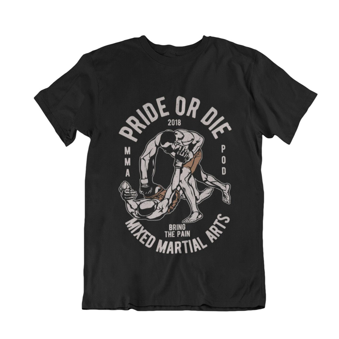 XIXI Fashion Pride or Die MMA Vechtsport Boksen Trainings T-shirt 100% Katoen Ronde Hals Zomer Korte Mouw Casual Heren T-shirt Maat S-3XL XL