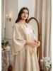 AB320 Tulle Embroidered Sequined Muslim Evening Dress - Arabic Dubai Style Robe for Middle Eastern Women