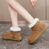 Lammwolle geflanschte Schneestiefel Damen Winter Neu Samt Warm Kurzstiefel Retro Baumwollstiefel