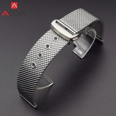 Bracelet milanais pour Omega Seamaster 007 Boucle en maille à dégagement rapide Boucle déployante en acier inoxydable Bracelet de montre en métal pour homme 20 mm 22 mm