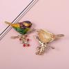 1Pcs Unisex Animal Pins Luxury Enamel Branch Bird Brooches For Women Casual Party Jewelry Accessories Gifts Decoration