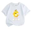 Kids Boys Girls Crew Neck Short Sleeve T-Shirt, 100% Cotton Casual Funny Yellow Smiling Round Character Printed Tees for Children Daily Wear Summer So