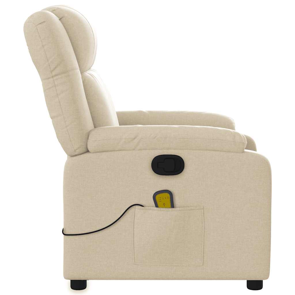 Massage Relax Chair Cream Colored Fabric