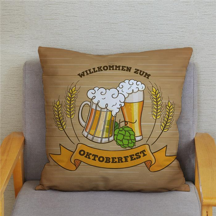 Vintage Beer Cushion Cover Peach Skin Pillowcase Fashion Home Decor Pillowcase Pillowcase
