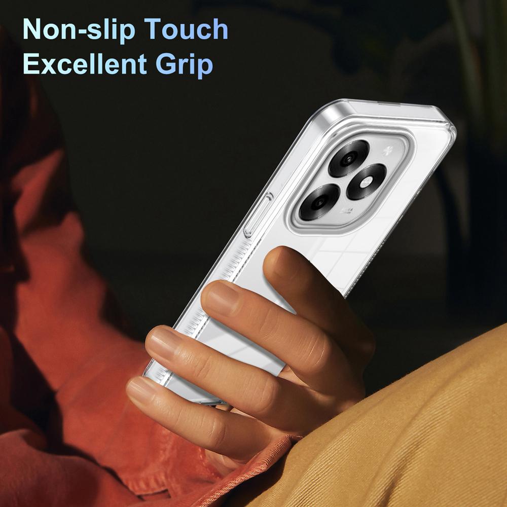 KEYSION Transparent Phone Case for Itel S23+ S23 Soft TPU+PC Anti-slip HD Clear Shockproof Phone Back Cover for Itel A70