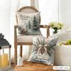Christmas & Winter Themed Cushion Cover Durable Hypoallergenic Organic Linen Pillow Cover Short Size Washable Skin-Friendly