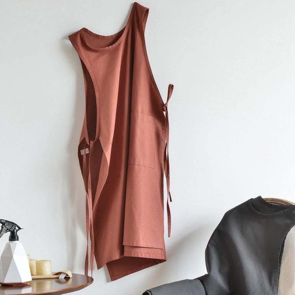 Reine Baumwolle Wasserdichte Schürze Japanischer Koreanischer Stil Kochschürze Langlebige Ärmellose Schürze Friseur