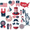 American Independence Day Photo Props Set With 20 Paper Party Decorations For Celebrations